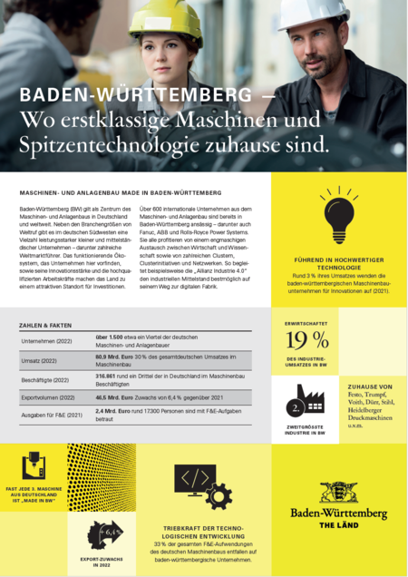 Fact Sheet Maschinenbau Baden-Württemberg
